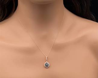 Mystic Topaz & Diamond Halo Pendant Necklace in 14k Rose Gold