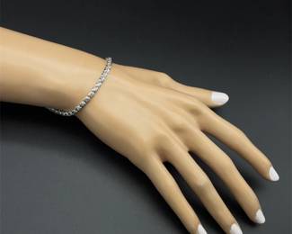 1 Carat Diamond Single Row Tennis Bracelet in White Gold