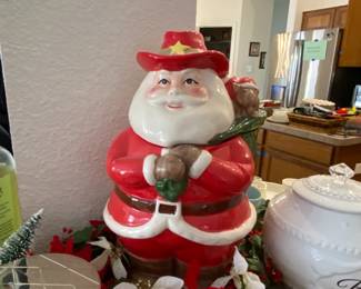 Cowboy Santa Cookie Jar