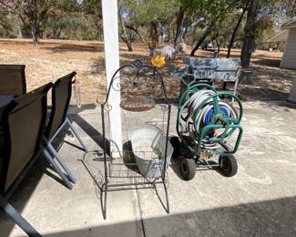 Welcome Planter and Hose Cart