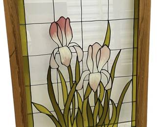 Floral Hand Painted Glass Wall Art