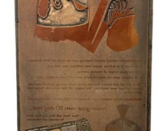 Vintage Copper Printing Plate