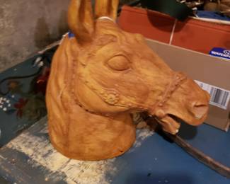 Cement horse head