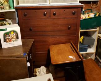 Chest of drawers, school desk