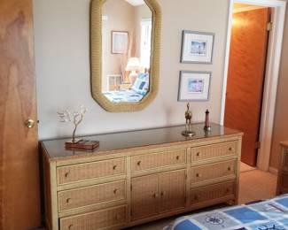 Henry Link Wicker King bedroom suite: long dresser