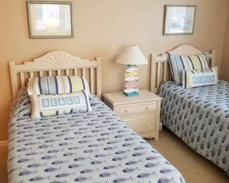 Twin beds by Stanley furniture; matching nightstand
