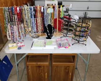 Variety of Homemade Jewelry. Necklaces, Bracelets and Earrings.