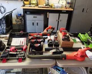 More Battery Operated Tools and Extra Batteries and Chargers