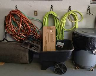 4 Ft. Poly Yard Roller and Various Garden Hoses