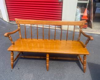Vintage 1960’s Solid maple spindle bench 