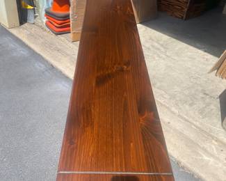 Finish is excellent on this vintage solid Oak bench 66”