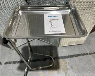 Konmee Stainless Steel Adjustable Instrument Stand on Wheels