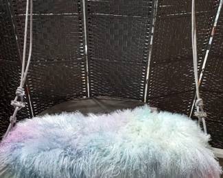 Large Fuzzy Ceiling Swing Blue