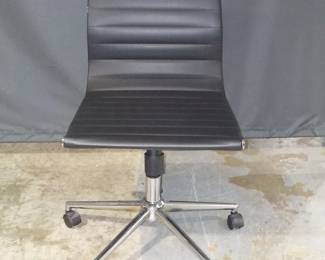 Modern Adjustable Height Padded Black Rolling Desk Chair with Handle on Back