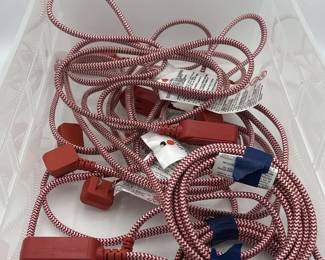 Philips 8ft Extension Cord Red White Braided