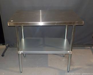 Regency Tables and Sinks One Small Stainless Steel Table with Lower Shelf