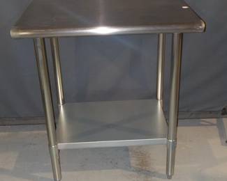 Small Stainless Steel Work Table with Lower Shelf