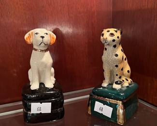 Two Mid Century Animal Themed Trinket Boxes
