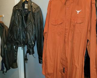 Leather jackets and UT shirts