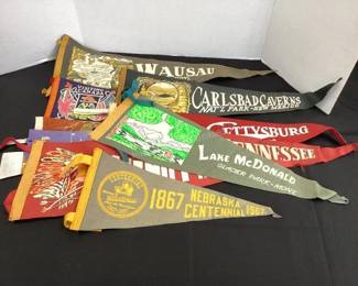 Large variety of vintage pennants (more than pictured.)