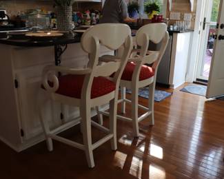 2 Hooker White Bar Stools