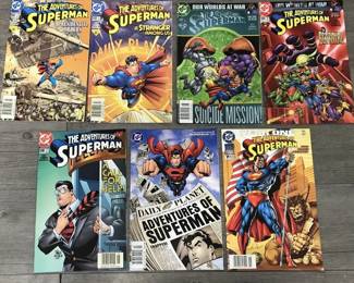 Minimum of $250 to purchase.  There is no cherry picking. I would like to sell all as one lot for:

25 bins and all loose lots.     $7000

25 bins only. No loose lots.   $4500

20 bins and No loose lots.     $3750

15 bins No loose lots.             $2800

Choice of 20 or less depending on what remains 

10 bins No loose lots.            $1900

Choice of 15 or less depending on remains

5 bins No loose lots.           $1000

Choice of 10 or less depending on what remains.

1 bin. No loose lots             $250

Choice of 3 or less depending on what remains 

LOTS INDIVIDUALY SOLD.

75 TO 150 COMICS PER LOT except Red Sonja only has 25 Original comics 

GROO LOT.             $500

10 -50 cent lot.      $500

RED SONJA LOT   $500  

Fantastic Four.      $250

Iron Man lot.          $250

Star wars lot.         $250

Spiderman lot.      $350  

Superman lot.       $350 

Xcaliber lot.           $250

Xmen lot.               $250

Wolverine lot.        $250