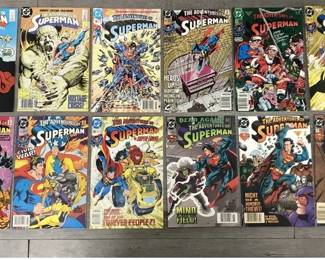 Minimum of $250 to purchase.  There is no cherry picking. I would like to sell all as one lot for:

25 bins and all loose lots.     $7000

25 bins only. No loose lots.   $4500

20 bins and No loose lots.     $3750

15 bins No loose lots.             $2800

Choice of 20 or less depending on what remains 

10 bins No loose lots.            $1900

Choice of 15 or less depending on remains

5 bins No loose lots.           $1000

Choice of 10 or less depending on what remains.

1 bin. No loose lots             $250

Choice of 3 or less depending on what remains 

LOTS INDIVIDUALY SOLD.

75 TO 150 COMICS PER LOT except Red Sonja only has 25 Original comics 

GROO LOT.             $500

10 -50 cent lot.      $500

RED SONJA LOT   $500  

Fantastic Four.      $250

Iron Man lot.          $250

Star wars lot.         $250

Spiderman lot.      $350  

Superman lot.       $350 

Xcaliber lot.           $250

Xmen lot.               $250

Wolverine lot.        $250