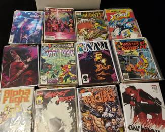 Minimum of $250 to purchase.  There is no cherry picking. I would like to sell all as one lot for:

25 bins and all loose lots.     $7000

25 bins only. No loose lots.   $4500

20 bins and No loose lots.     $3750

15 bins No loose lots.             $2800

Choice of 20 or less depending on what remains 

10 bins No loose lots.            $1900

Choice of 15 or less depending on remains

5 bins No loose lots.           $1000

Choice of 10 or less depending on what remains.

1 bin. No loose lots             $250

Choice of 3 or less depending on what remains 

LOTS INDIVIDUALY SOLD.

75 TO 150 COMICS PER LOT except Red Sonja only has 25 Original comics 

GROO LOT.             $500

10 -50 cent lot.      $500

RED SONJA LOT   $500  

Fantastic Four.      $250

Iron Man lot.          $250

Star wars lot.         $250

Spiderman lot.      $350  

Superman lot.       $350 

Xcaliber lot.           $250

Xmen lot.               $250

Wolverine lot.        $250