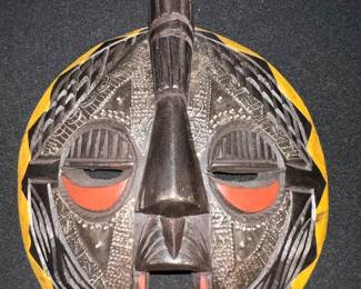 African Mask Decor And Basket