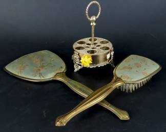 Vintage Vanity Set with Lipstick Holder