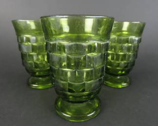 Lot of 3 Colony "Whitehall Green Avocado" Juice Glasses
