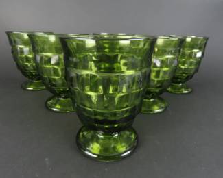 Lot of 6 Colony "Whitehall Green Avocado" 9oz. Footed Tumbler