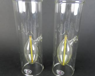 Lot of 2 Beautiful Firelight Glass Co. Oil Lamps