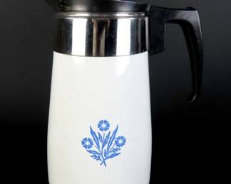 Vintage Corning Ware "Blue Cornflower" Percolator 9 Cup Coffee Pot