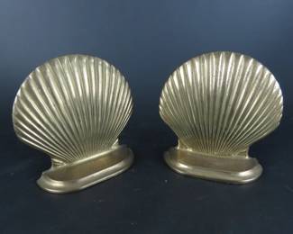 Pair of Brass "Shell" Bookends
