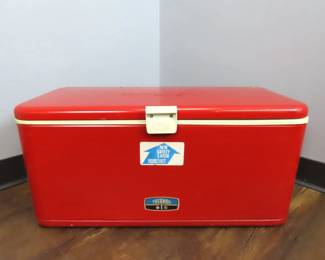 Large Vintage Metal Thermos Cooler