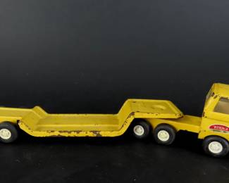 Vintage Pressed Metal Yellow Tonka Truck Flatbed Hauler