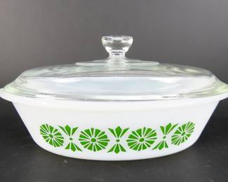 Vintage 1 Quart Glasbake Covered Baking Dish