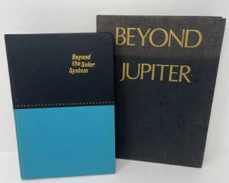 2 Signed BONESTELL Books - Beyond Jupiter & Beyond the Solar System