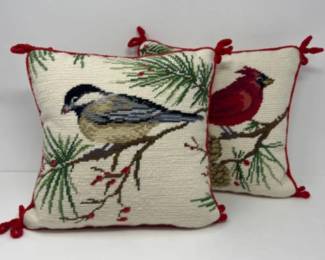 Winter Birds Matching Throw Pillow Pair