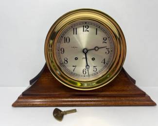 CHELSEA Ship's Bell Clock with Hinged Bezel & Base - Retail $2k