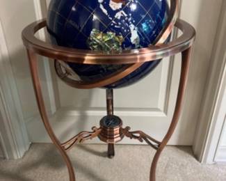Copper Base Blue Lapis Gemstone Globe