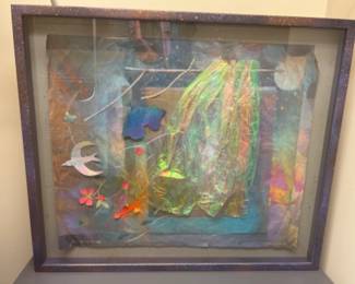 Ethereal 1988 Mixed Media Art 'From Behind the Veil' - Signed