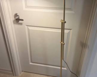 Vintage 1970s Black & Gold Adjustable Floor Lamp