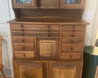 Antique Edwardian Oak Dentists Cabinet