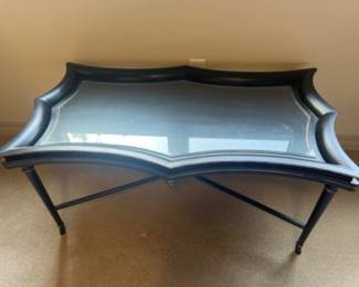 Vintage Ebony Classical Italian Scalloped Coffee Table - $5k Purchase Price