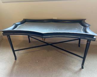 Vintage Ebony Classical Italian Scalloped Coffee Table - $5k Purchase Price