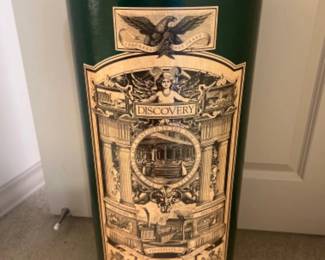 Faux Antique Hunter Green Cardboard Cylinder Decor