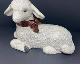 Vintage Ceramic Lamb Ewe Figurine Statue - 14"L