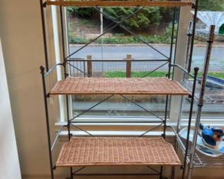 Wicker & Metal 4 Tier Bakers Rack